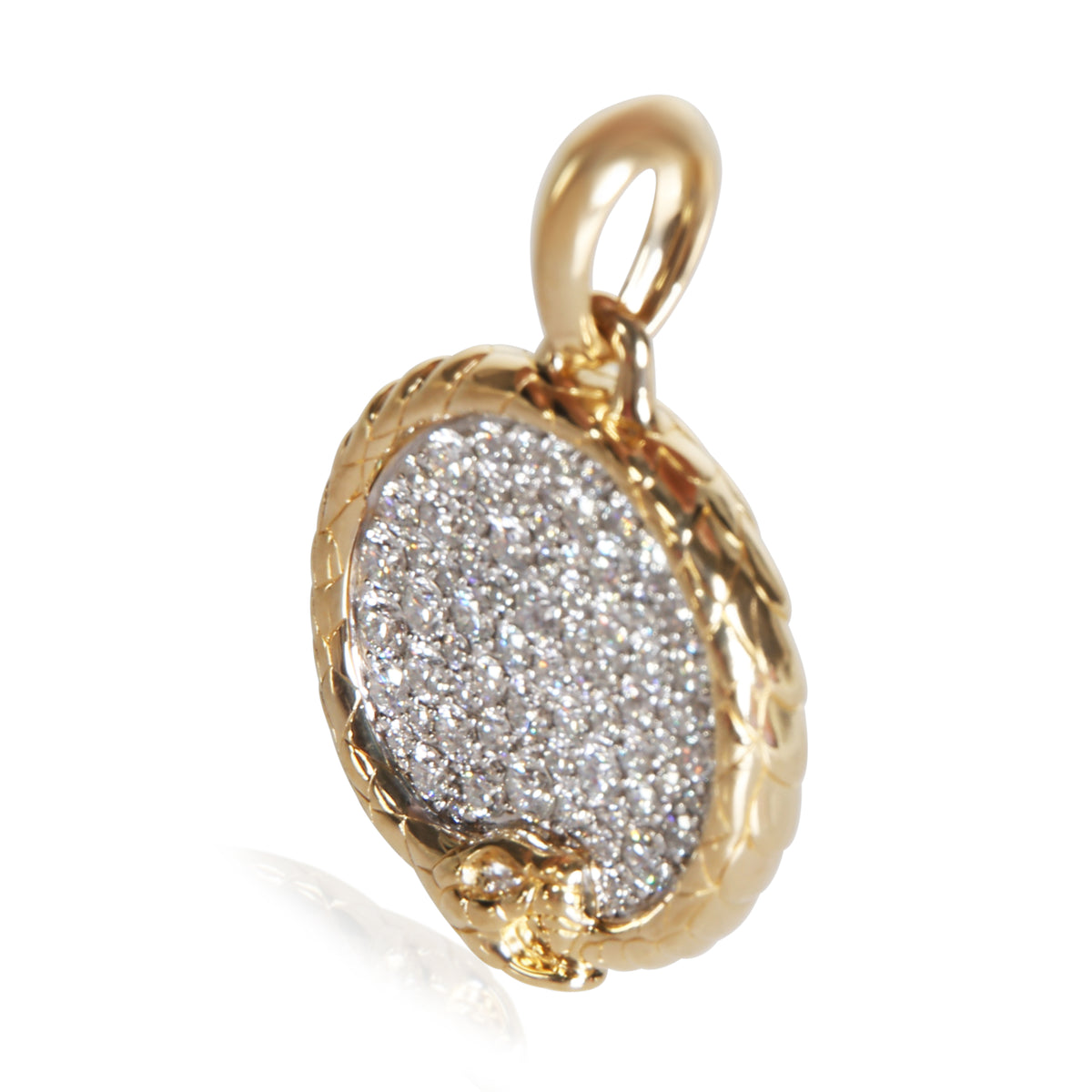 David Yurman Yellow Gold Diamond Oruboros Snake Amulet Pendant 2