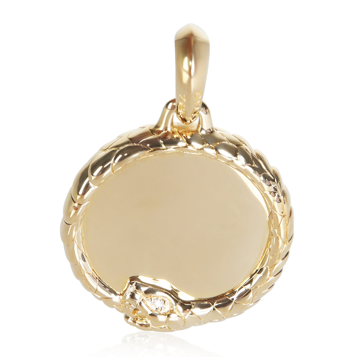 David Yurman Yellow Gold Diamond Oruboros Snake Amulet Pendant 3