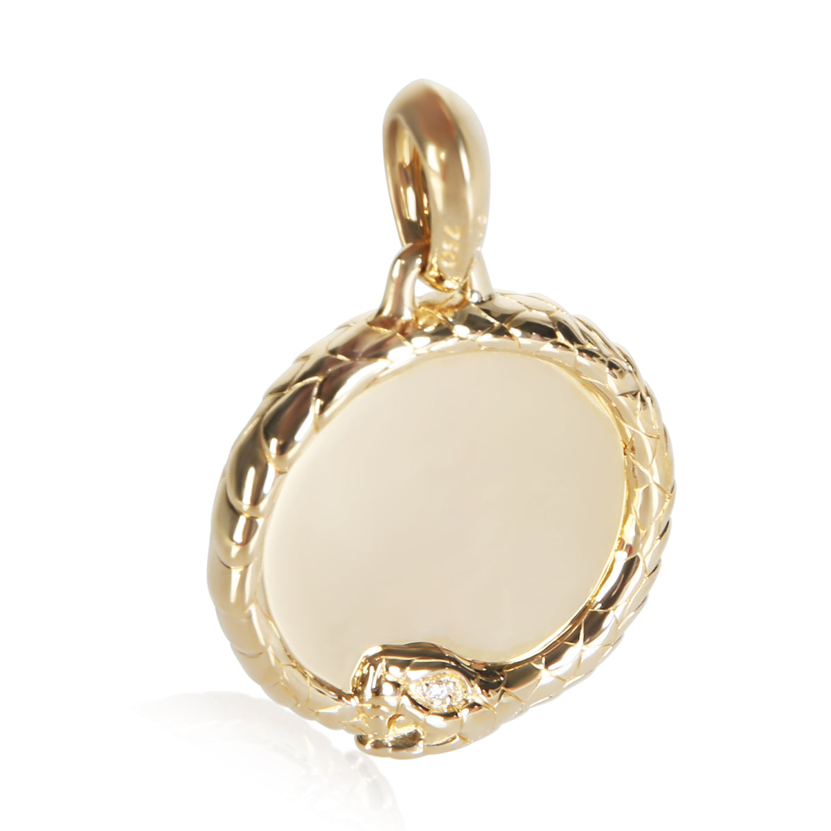 David Yurman Yellow Gold Diamond Oruboros Snake Amulet Pendant 4