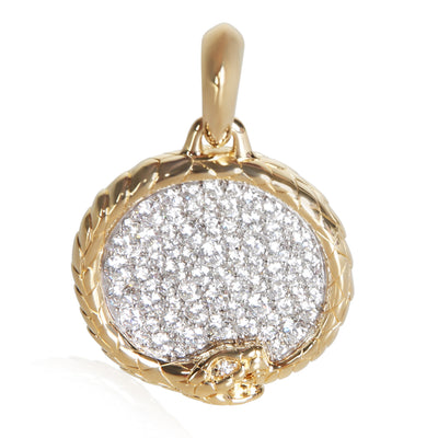 David Yurman Yellow Gold Diamond Oruboros Snake Amulet Pendant fv