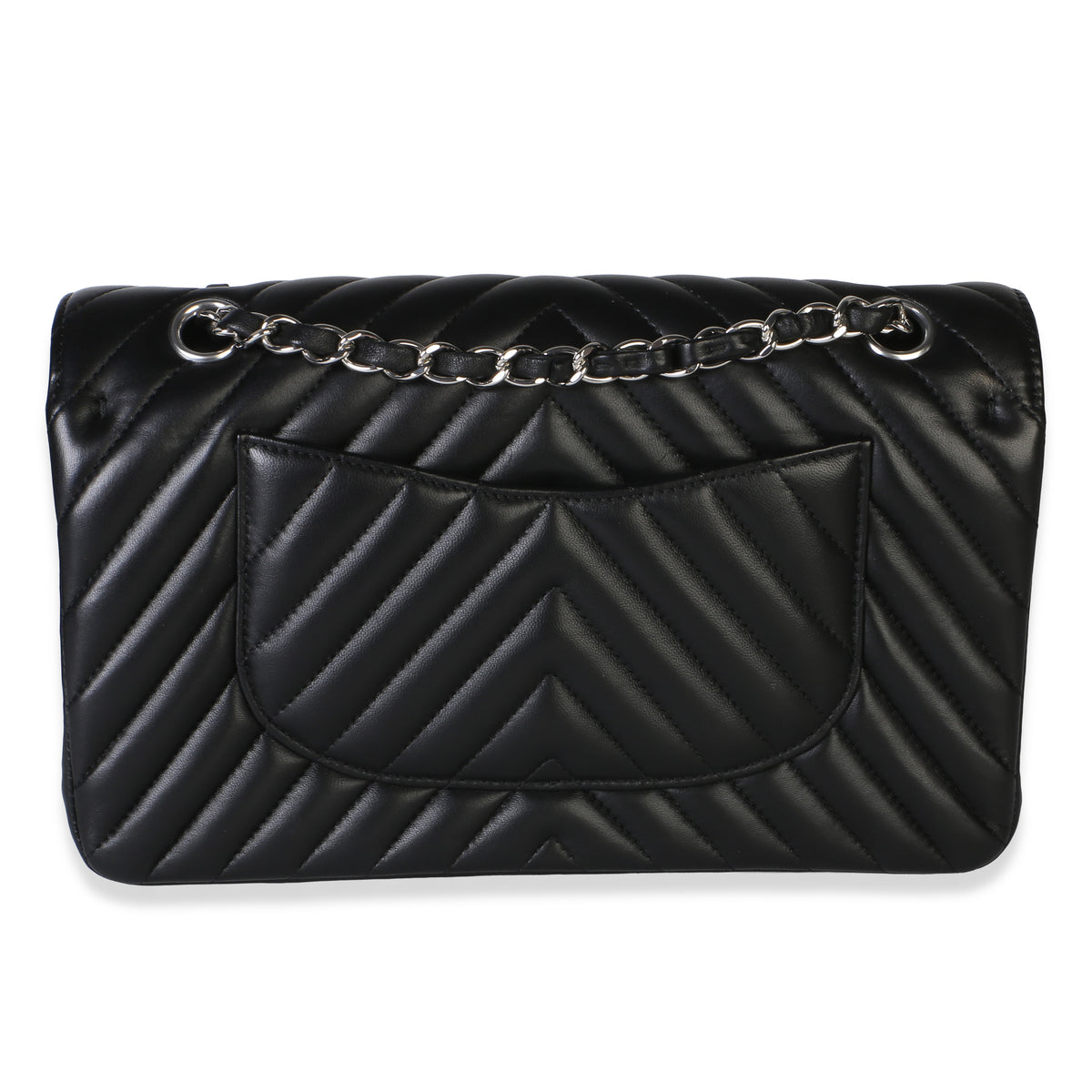 Chanel Black Chevron Lambskin Medium Classic Double Flap Bag Handbag 4