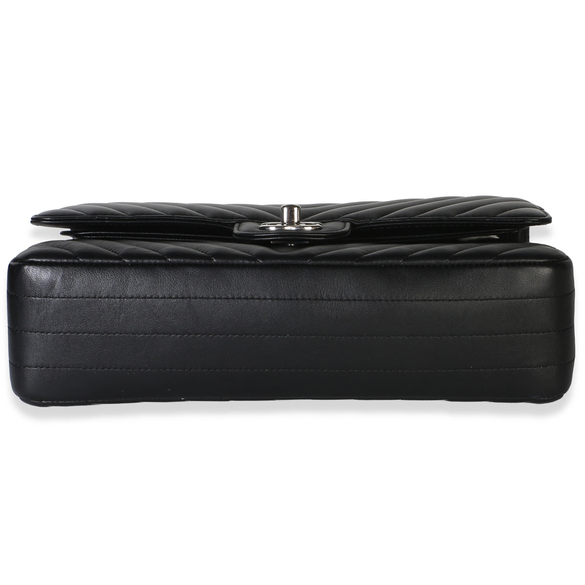 Chanel Black Chevron Lambskin Medium Classic Double Flap Bag Handbag 5