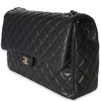 Chanel 24C Black Quilted Caviar Maxi XXL Travel Flap Bag Handbag 2