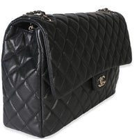 Chanel 24C Black Quilted Caviar Maxi XXL Travel Flap Bag Handbag 3