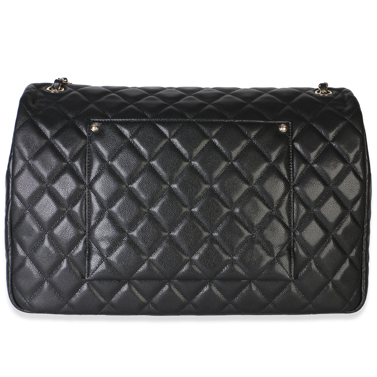 Chanel 24C Black Quilted Caviar Maxi XXL Travel Flap Bag Handbag 4