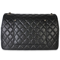 Chanel 24C Black Quilted Caviar Maxi XXL Travel Flap Bag Handbag 4