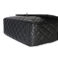 Chanel 24C Black Quilted Caviar Maxi XXL Travel Flap Bag Handbag 6