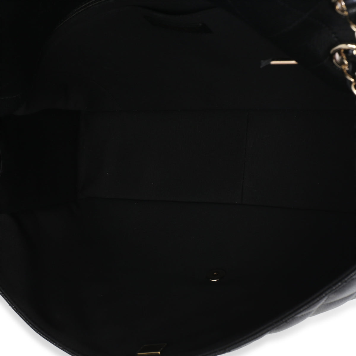 Chanel 24C Black Quilted Caviar Maxi XXL Travel Flap Bag Handbag 9