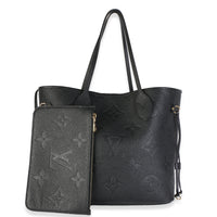 Louis Vuitton Black Giant Monogram Empreinte Neverfull MM Handbag fv