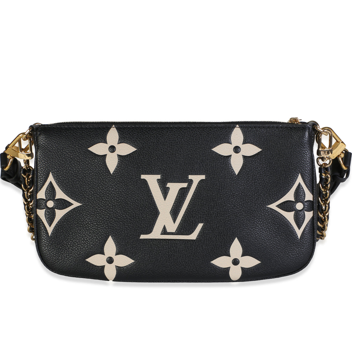 Louis Vuitton Black Beige Giant Monogram Empreinte Multi Pochette Accessoires Handbag 4