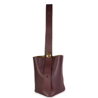 Loewe Dark Burgundy Calfskin Medium Pebble Bucket Bag Handbag 8