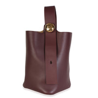 Loewe Dark Burgundy Calfskin Medium Pebble Bucket Bag Handbag fv