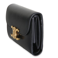 Celine Black Calfskin Small Compact Triomphe Flap Wallet Wallet 2