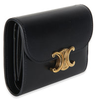 Celine Black Calfskin Small Compact Triomphe Flap Wallet Wallet 3