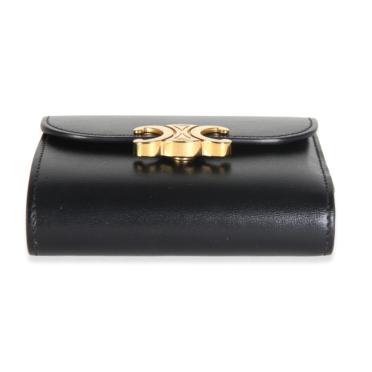 Celine Black Calfskin Small Compact Triomphe Flap Wallet Wallet 5