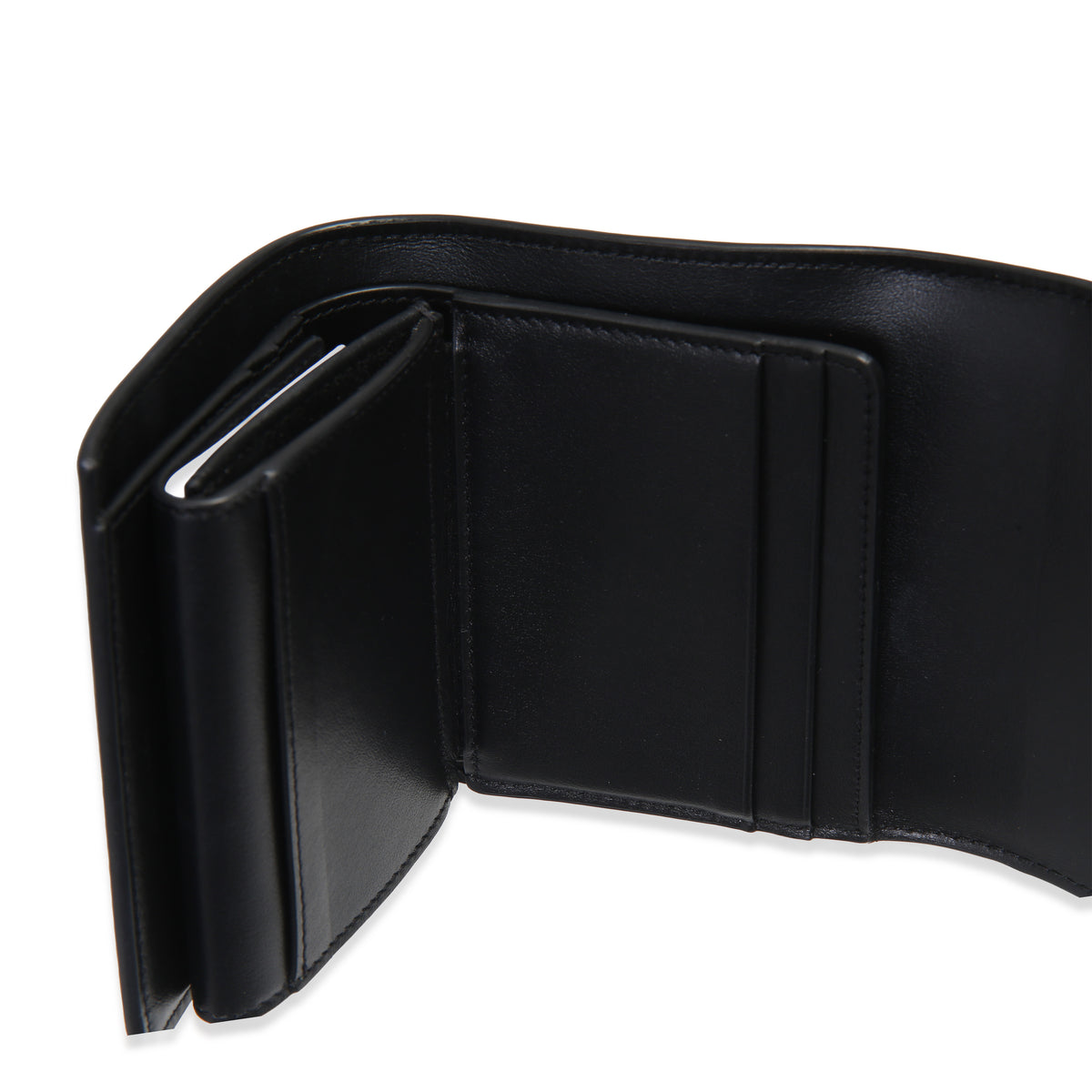 Celine Black Calfskin Small Compact Triomphe Flap Wallet Wallet 8