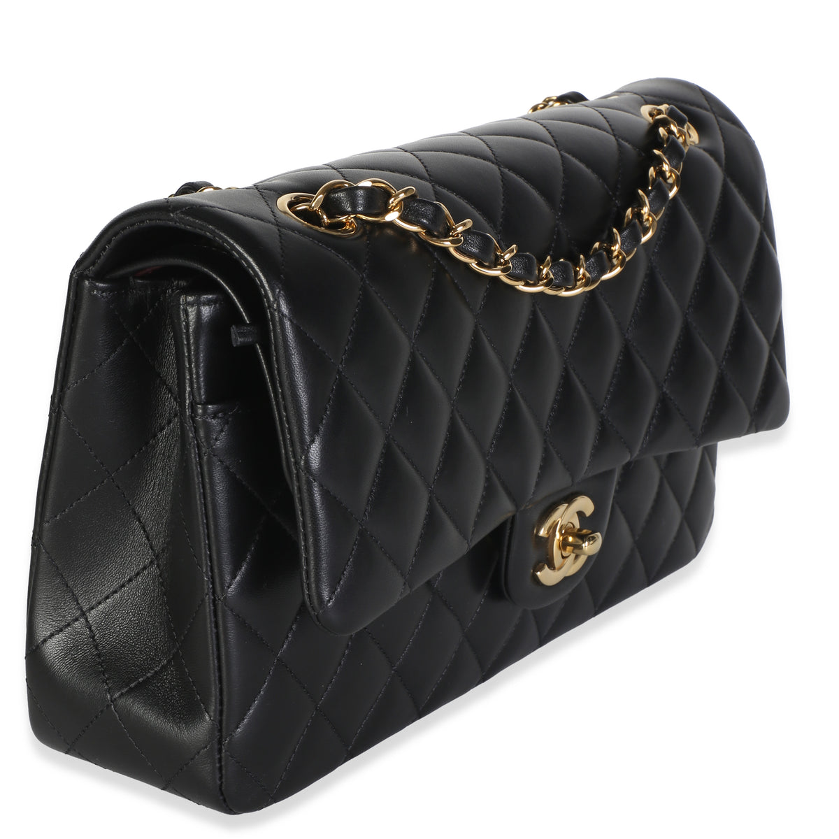Chanel Black Quilted Lambskin Medium Classic Double Flap Bag Handbag 3