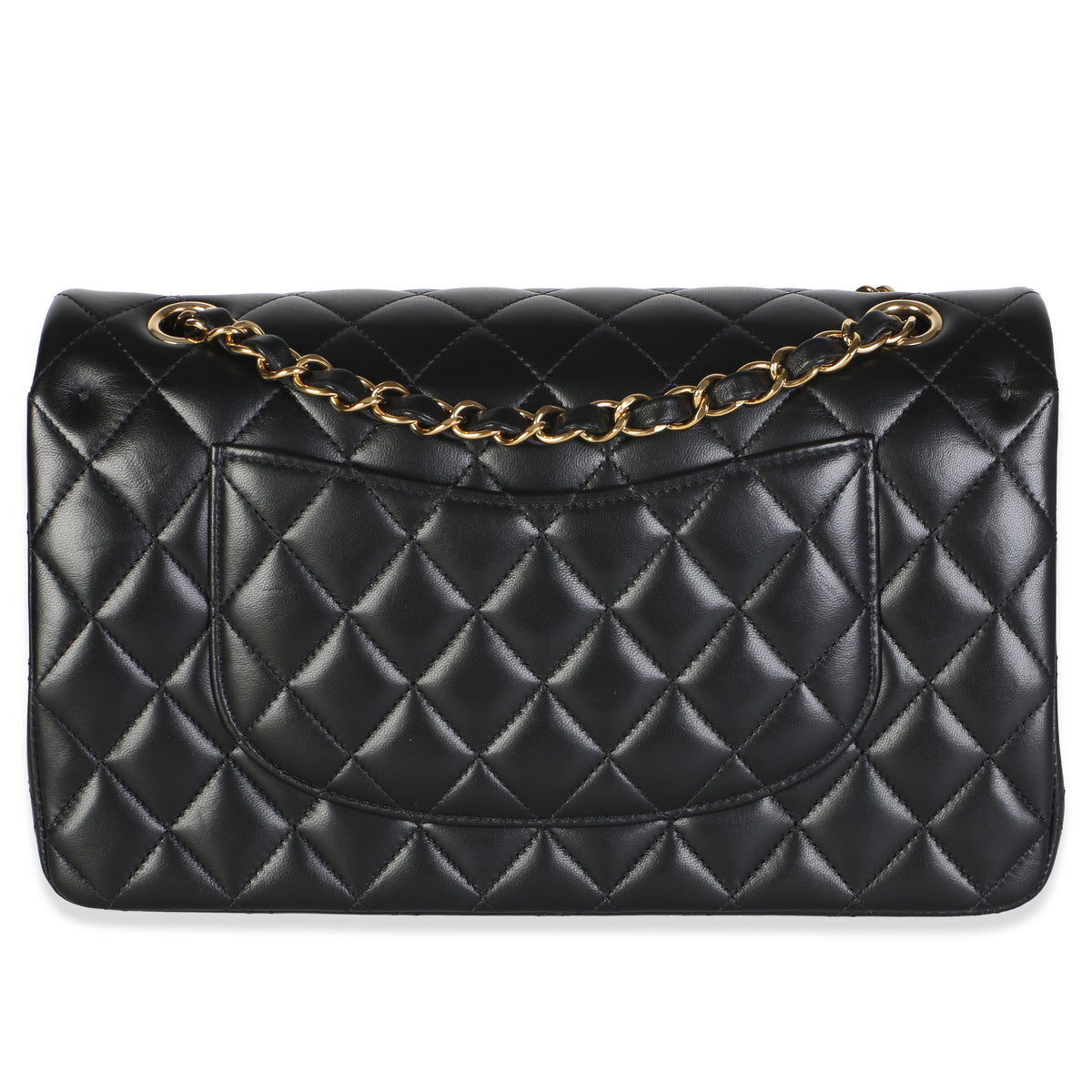 Chanel Black Quilted Lambskin Medium Classic Double Flap Bag Handbag 4