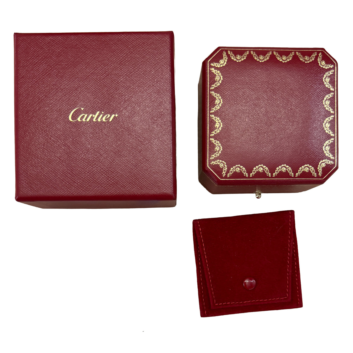 Cartier 3 Tone Gold Diamond Vendome Louis  Band box