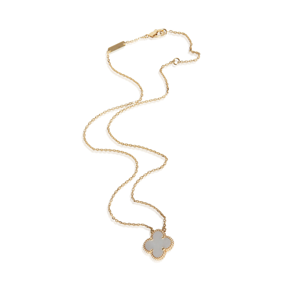 Van Cleef & Arpels Yellow Gold Mother Of Pearl Vintage Alhambra Pendant 4
