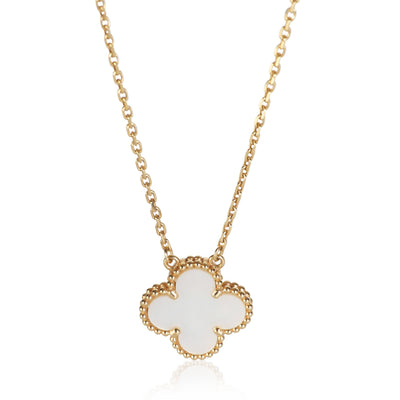 Van Cleef & Arpels Yellow Gold Mother Of Pearl Vintage Alhambra Pendant fv