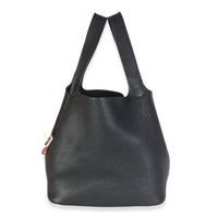Hermès Black Clemence Picotin Lock 22 PHW Handbag 3
