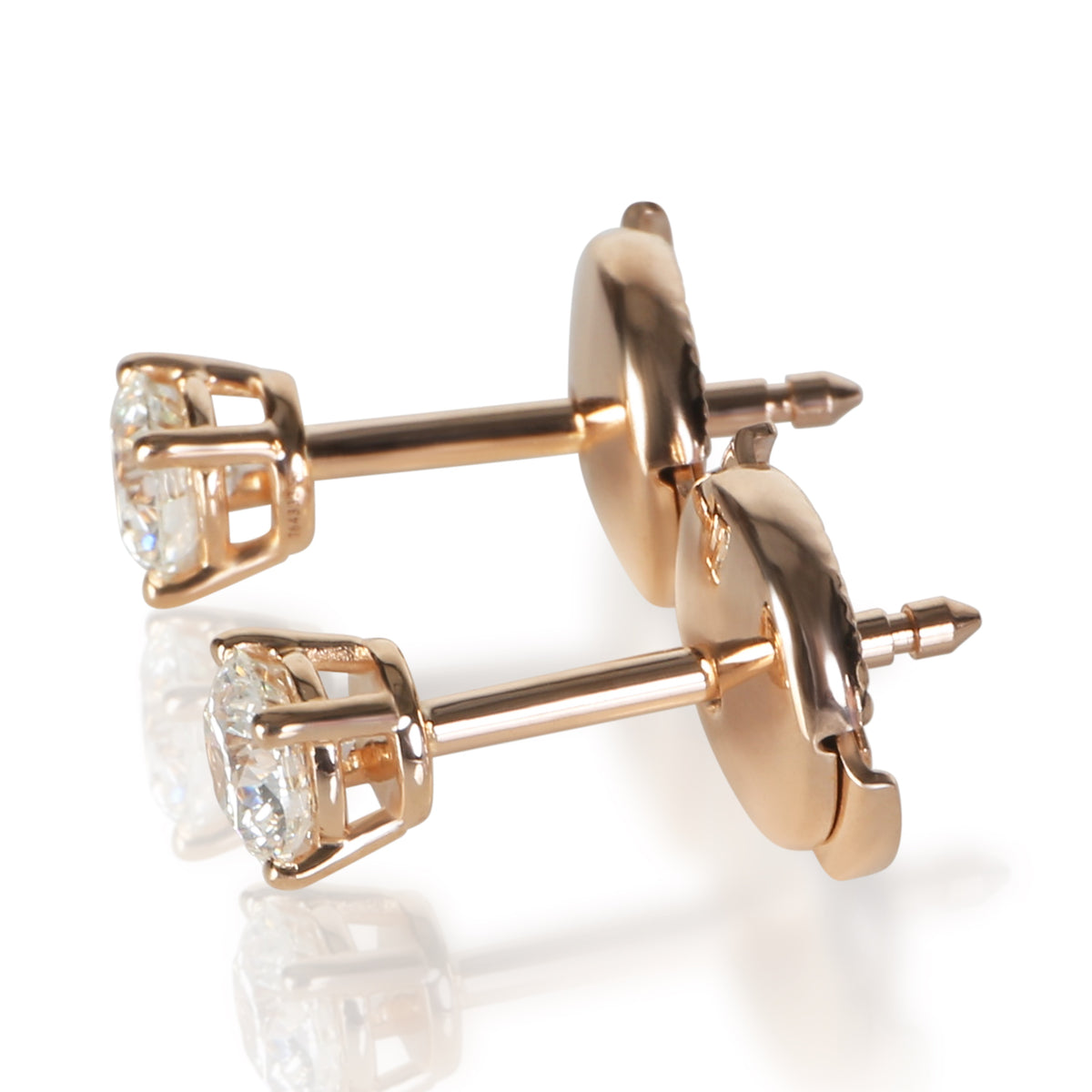Tiffany & Co. Rose Gold Diamond Stud Earrings 2