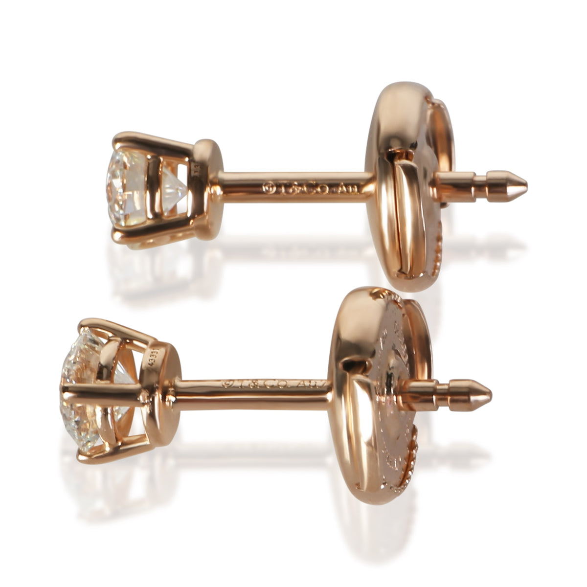 Tiffany & Co. Rose Gold Diamond Stud Earrings 4