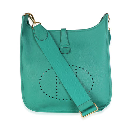 Hermès Vert Vertigo Clemence Evelyne III 29 GHW Handbag fv