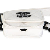 Chanel White Quilted Caviar My Everything Airpods Pro Holder Belt Bag Handbag 5