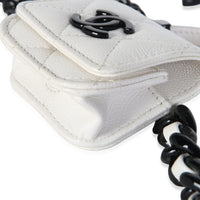 Chanel White Quilted Caviar My Everything Airpods Pro Holder Belt Bag Handbag 6