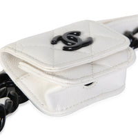 Chanel White Quilted Caviar My Everything Airpods Pro Holder Belt Bag Handbag 7