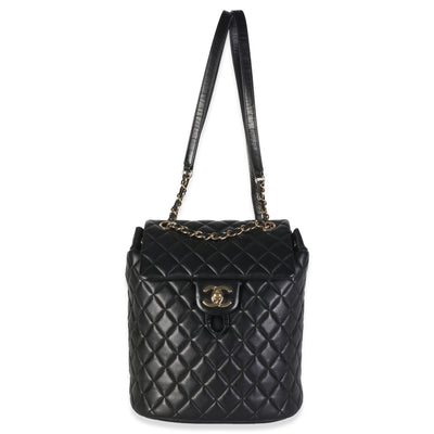 Chanel Black Quilted Calfskin Medium Urban Spirit Backpack Handbag fv