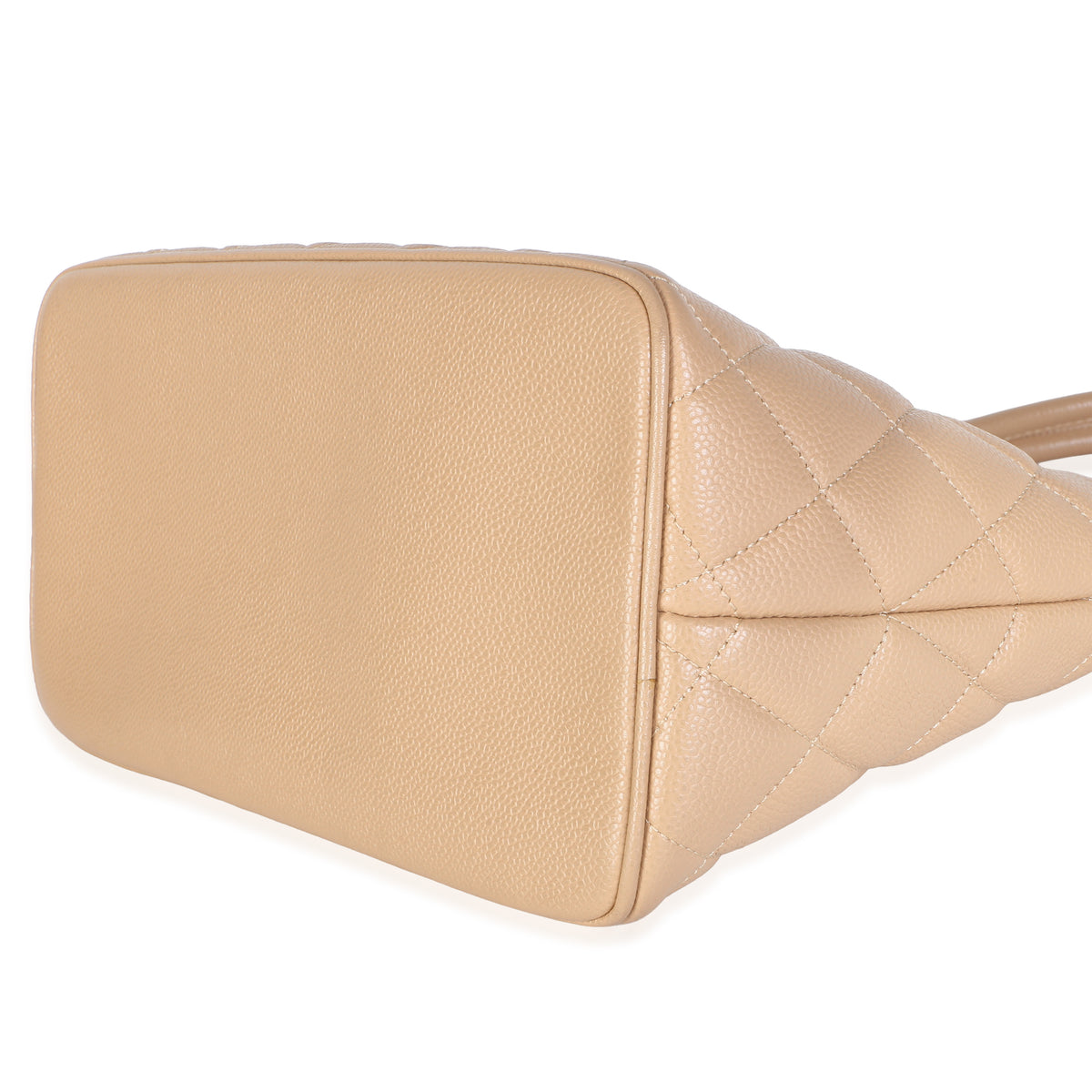 Chanel Beige Quilted Caviar Medallion Tote Handbag 6