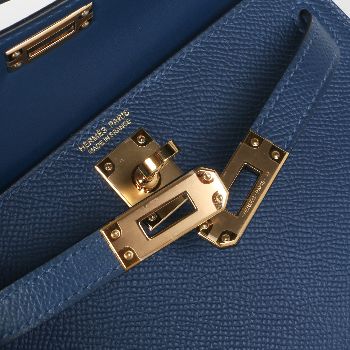 Hermès Deep Bleu Epsom Mini Kelly 20 GHW Handbag 9
