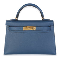 Hermès Deep Bleu Epsom Mini Kelly 20 GHW Handbag fv