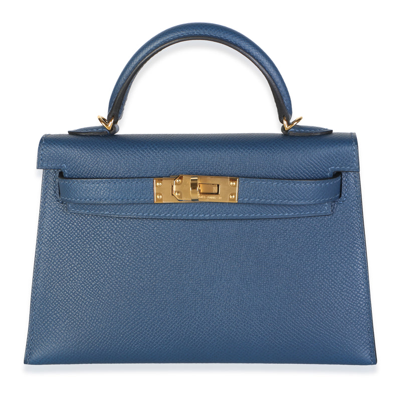 Hermès Deep Bleu Epsom Mini Kelly 20 GHW Handbag fv