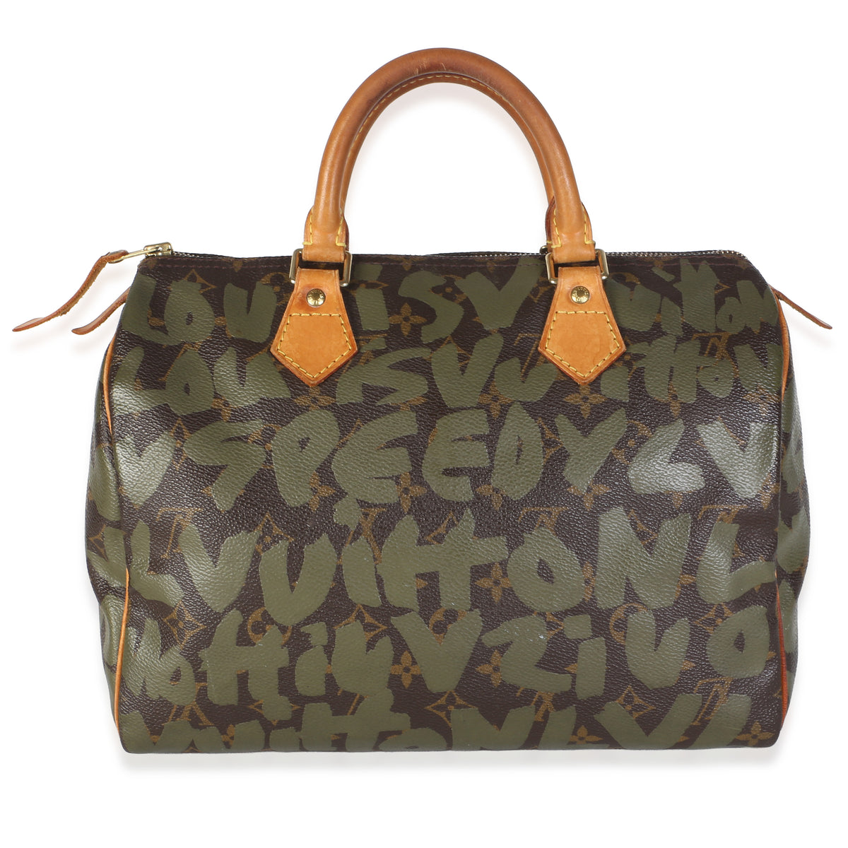 Louis Vuitton x Stephen Sprouse Khaki Graffiti Speedy 30 Handbag fv