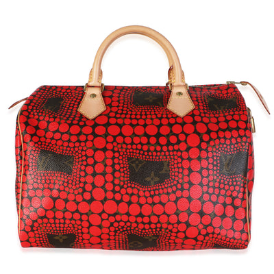 Louis Vuitton x Yayoi Kusama Red Infinity Dots Monogram Canvas Speedy 30 Handbag fv