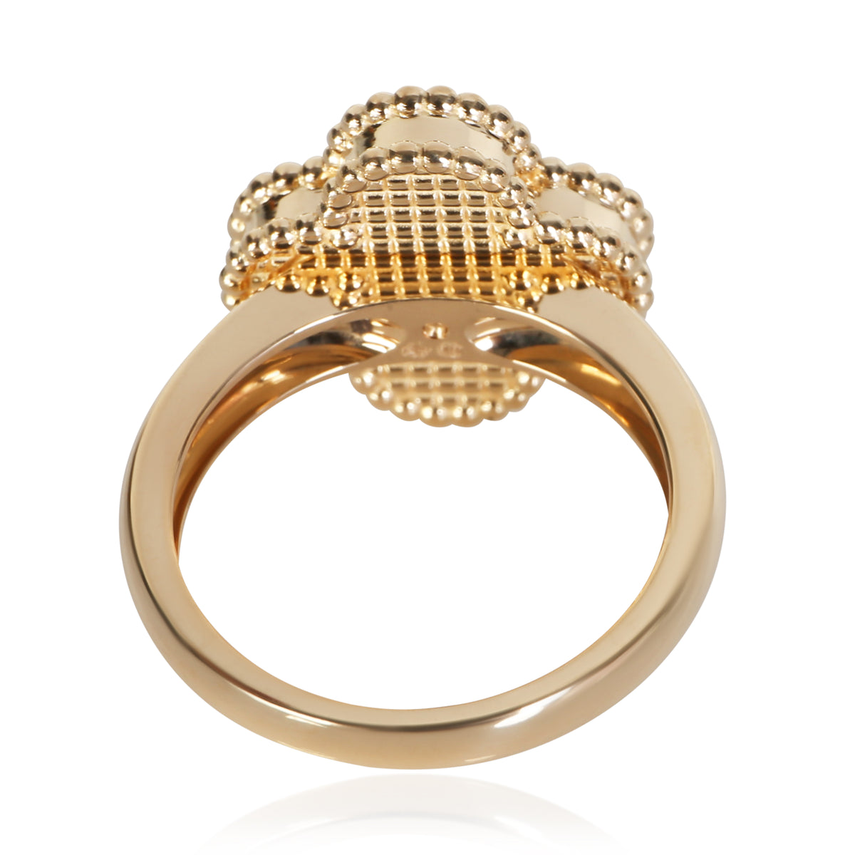 Van Cleef & Arpels Yellow Gold Onyx and Diamond Vintage Alhambra Ring 3