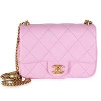 Chanel Pink Quilted Caviar Mini Sweetheart Crush Flap Bag Handbag fv