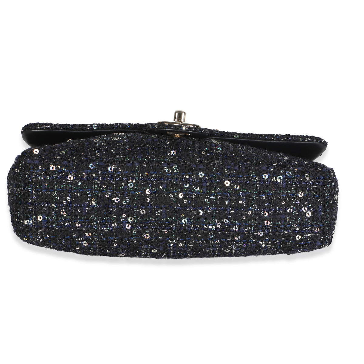 Chanel Black Ecru Tweed Medium Pearl Handle Flap Handbag 5