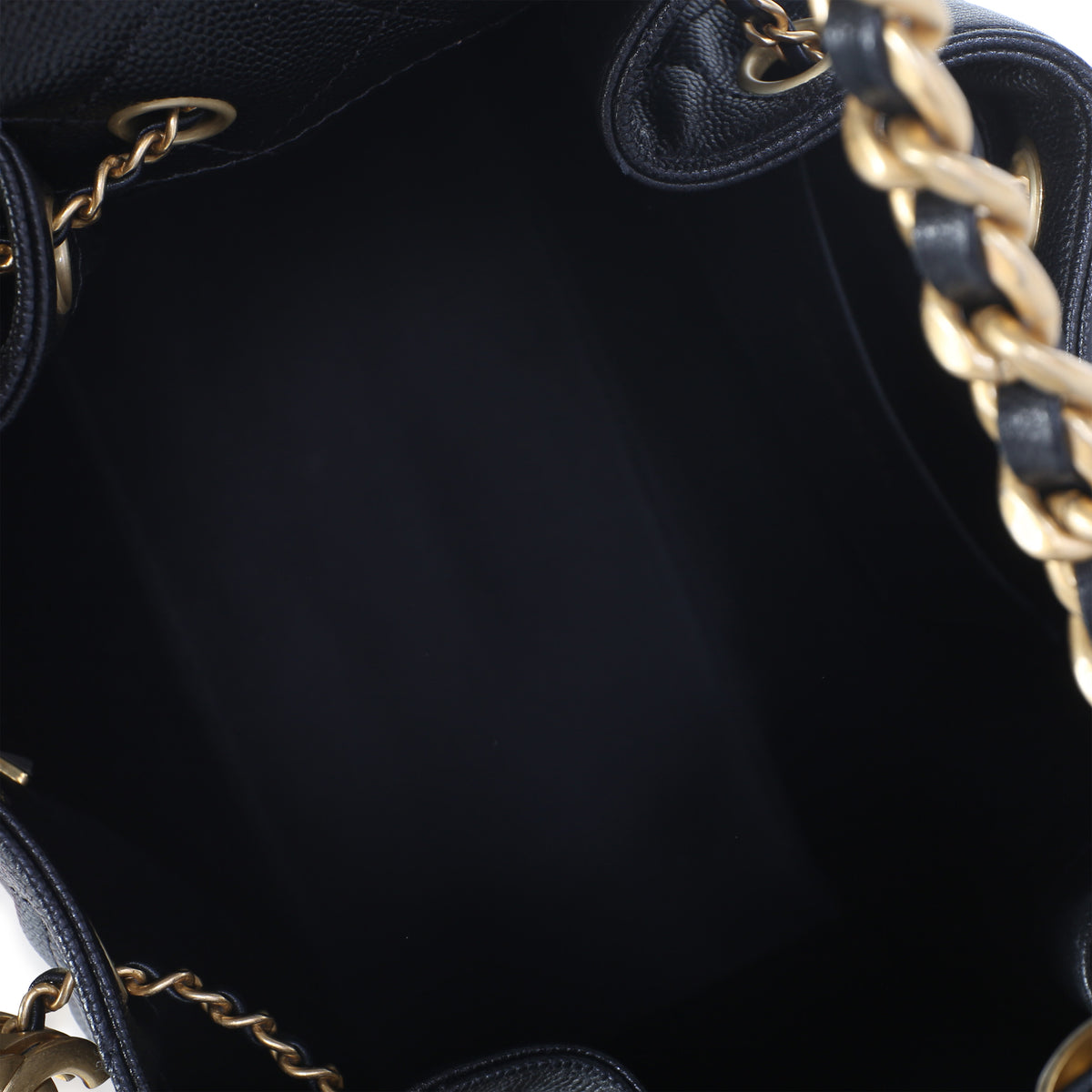 Chanel Black Quilted Caviar Small  25 Hobo Handbag 8