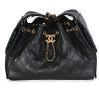 Chanel Black Quilted Caviar Small  25 Hobo Handbag fv