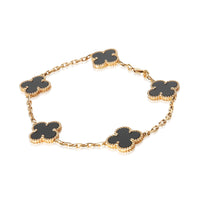 Van Cleef & Arpels Yellow Gold Onyx Vintage Alhambra Bracelet 2