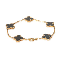Van Cleef & Arpels Yellow Gold Onyx Vintage Alhambra Bracelet 3