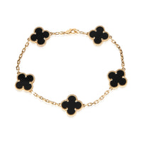 Van Cleef & Arpels Yellow Gold Onyx Vintage Alhambra Bracelet fv