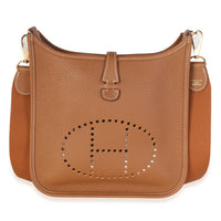Hermès Gold Clemence Poche III Evelyne 23 GHW Handbag fv