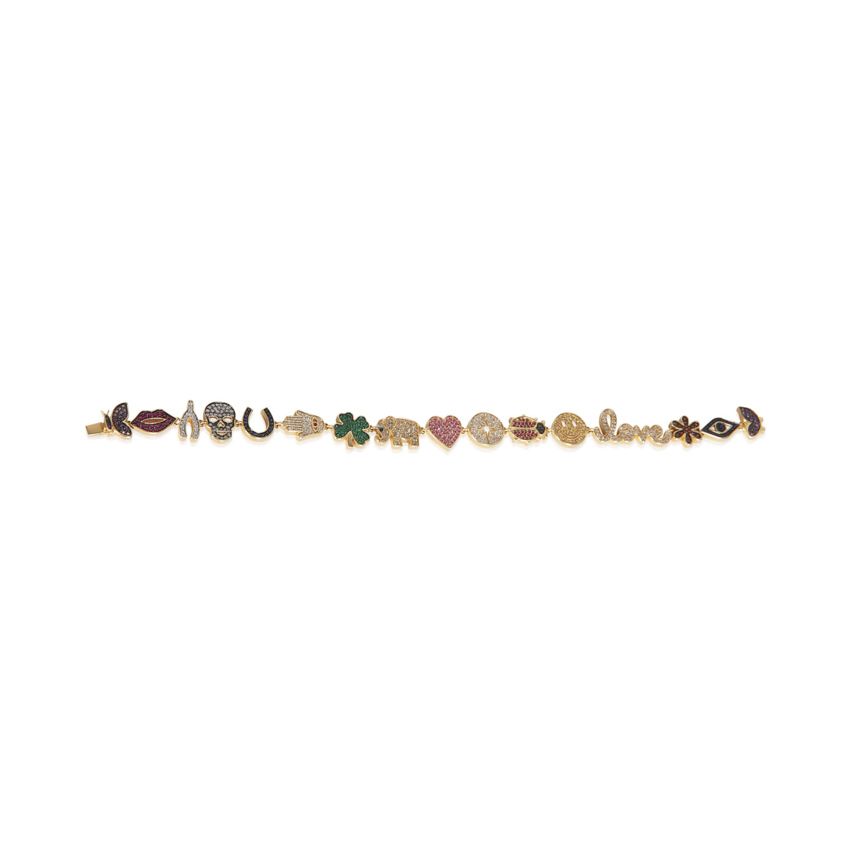 Sydney Evan Yellow Gold Diamond Icon Bracelet 7