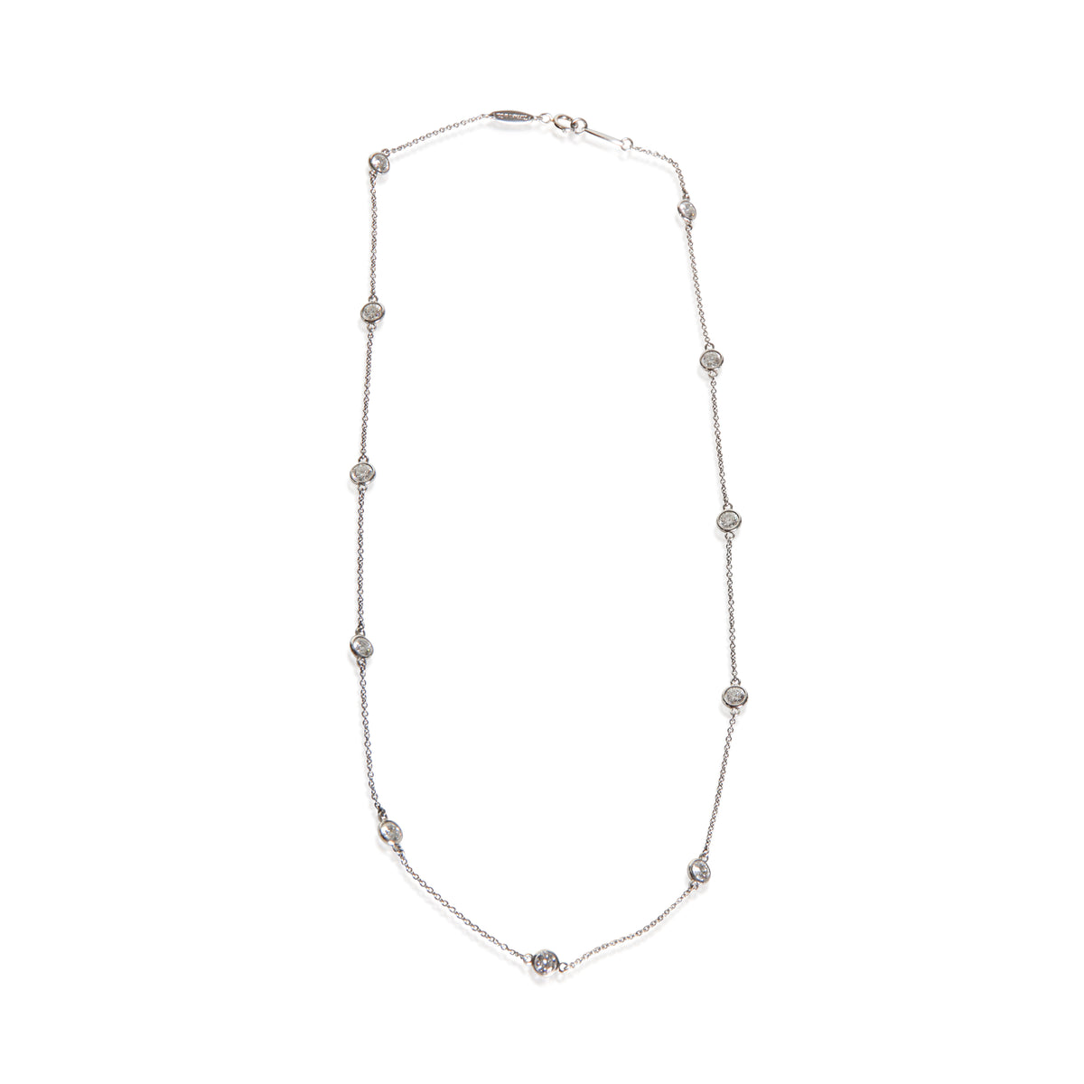 Tiffany & Co. Platinum Diamond Elsa Peretti Diamond By The Yard Necklace 3